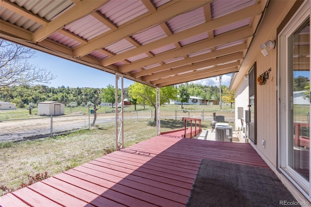 246 Loop Dr, Howard, CO 81233 - wooden terrace with central air condition unit