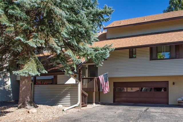 view of front of house with a garage