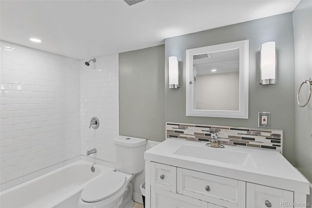 55 Two Moon Rd, Idaho Springs, CO 80452 - full bathroom with vanity, bathtub / shower combination, and tasteful backsplash
