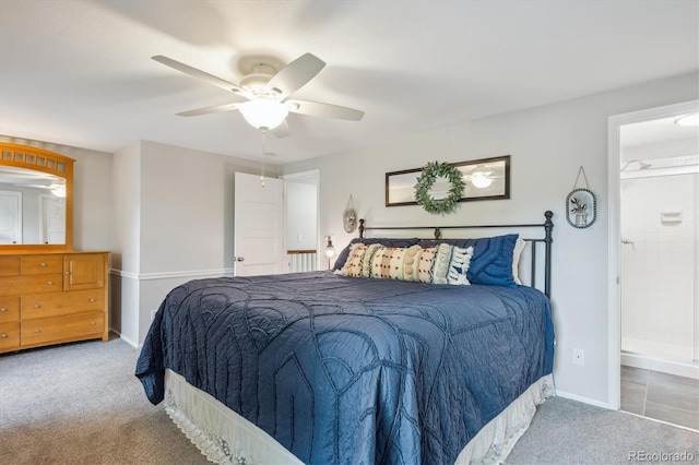 6880 E Appleton Cir, Centennial, CO 80112 - bedroom featuring carpet, baseboards, ensuite bath, and a ceiling fan