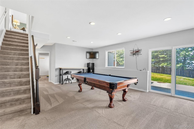16655 W 2nd Ave, Golden, CO 80401 - game room with baseboards, recessed lighting, pool table, and carpet