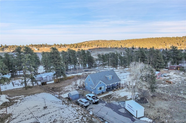 view of snowy aerial view