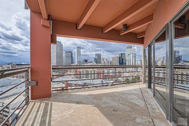 balcony featuring a city view