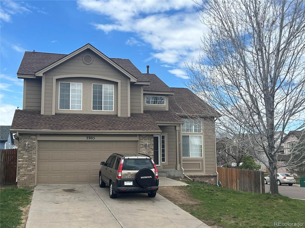 view of front of house with a garage