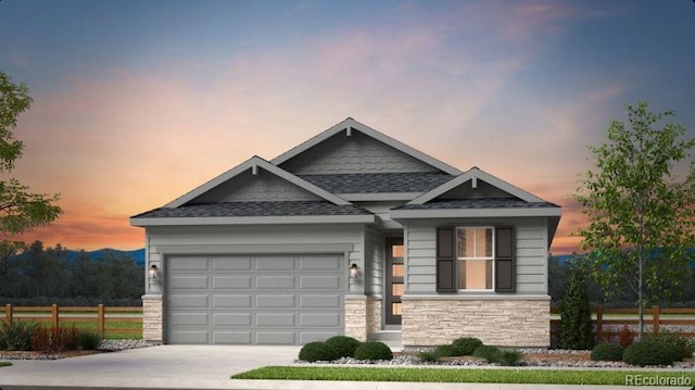 view of front of home with a garage