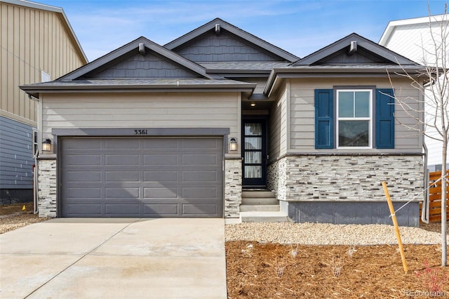 view of front of house with a garage