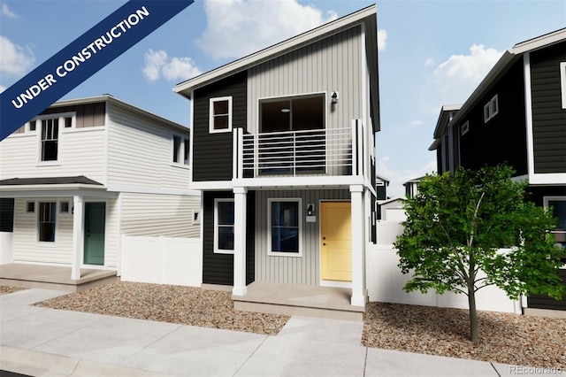 13029 E 103rd Pl, Commerce City, CO 80022 - modern home with board and batten siding and a balcony