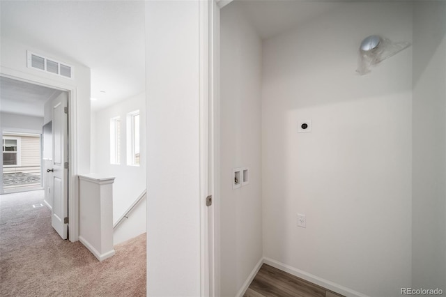 13029 E 103rd Pl, Commerce City, CO 80022 - washroom featuring hookup for a washing machine, hookup for an electric dryer, baseboards, and carpet flooring