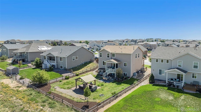 bird's eye view with a residential view