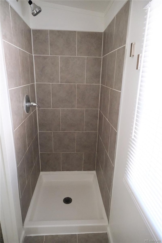 full bathroom featuring a stall shower