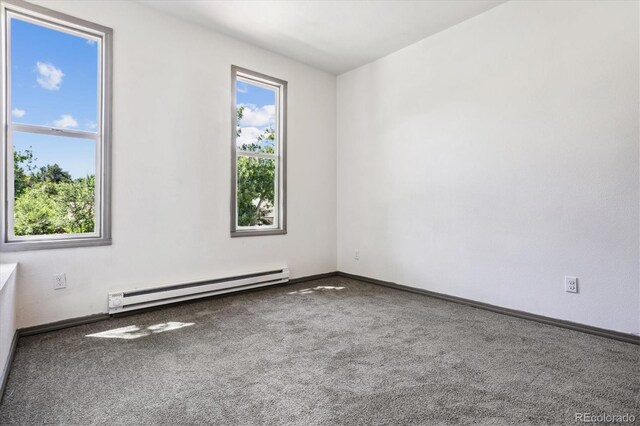 646 Maple St, Colorado Springs, CO 80903 - empty room featuring baseboard heating and carpet flooring