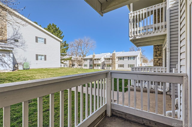 balcony featuring a residential view