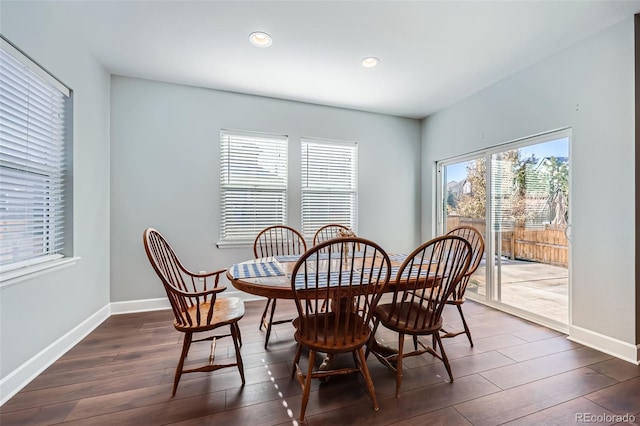 dining room featuring dark wood-type flooring