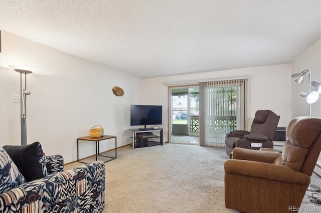 710 S Clinton St Unit 1A, Denver, CO 80247 - carpeted living area featuring a textured ceiling