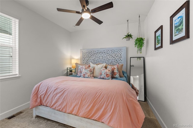 8132 Mt Harvard Rd, Littleton, CO 80125 - bedroom featuring baseboards, carpet floors, and a ceiling fan