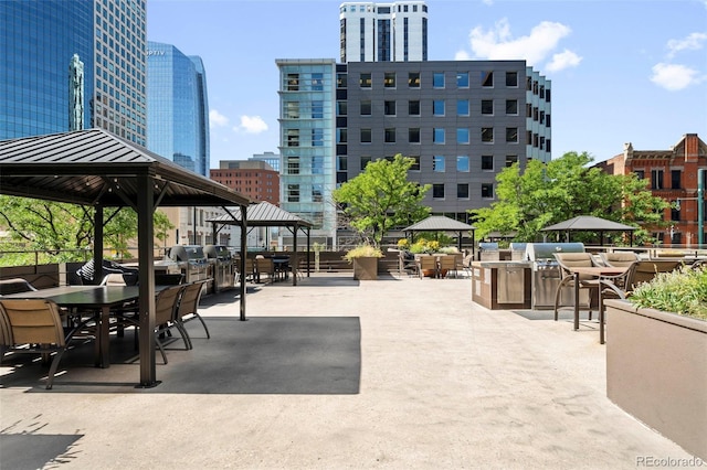 view of patio / terrace with a gazebo