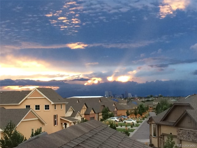 mountain view with a residential view