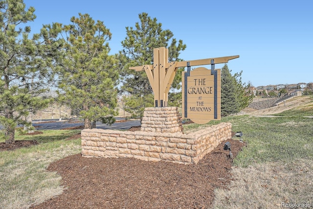 view of community sign