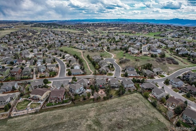 aerial view with a mountain view