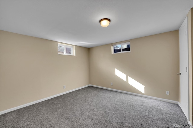 basement with carpet