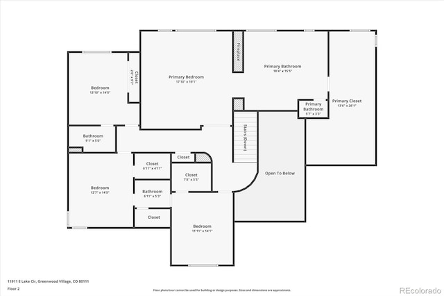 11911 E Lake Cir, Greenwood Village, CO 80111 - view of floor plan / room layout
