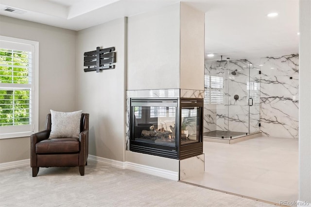 11911 E Lake Cir, Greenwood Village, CO 80111 - sitting room with recessed lighting and a multi sided fireplace