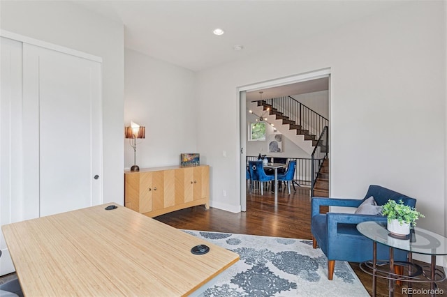 1373 S Garfield St, Denver, CO 80210 - office featuring wood finished floors, baseboards, and recessed lighting