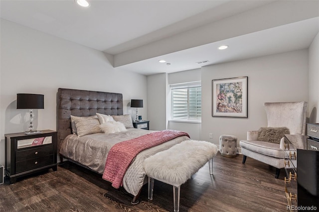 1373 S Garfield St, Denver, CO 80210 - bedroom with dark wood-style floors and recessed lighting