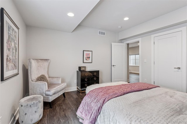 1373 S Garfield St, Denver, CO 80210 - bedroom featuring dark wood finished floors, baseboards, and recessed lighting