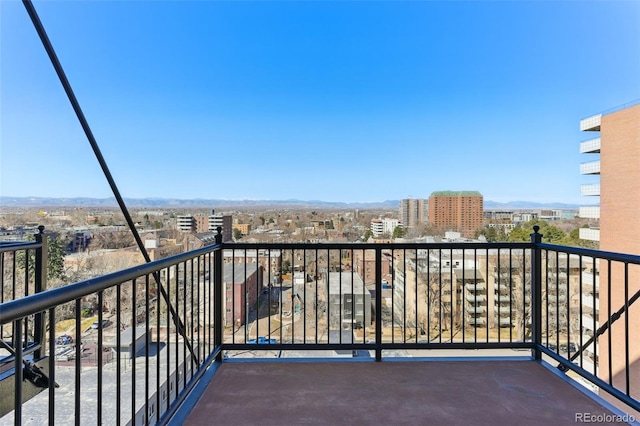 balcony with a view of city