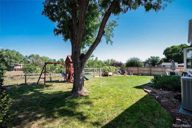 view of yard featuring a playground