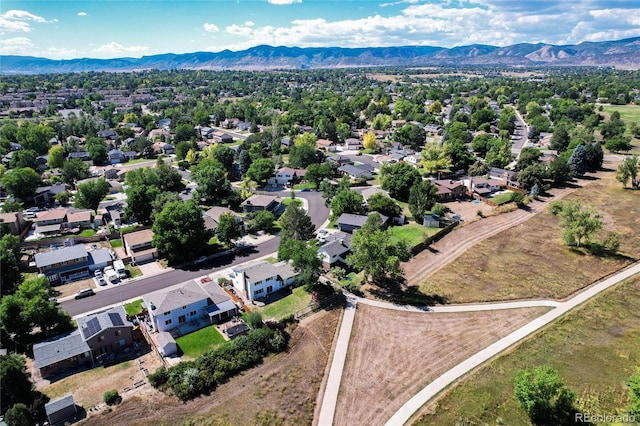 aerial view with a mountain view