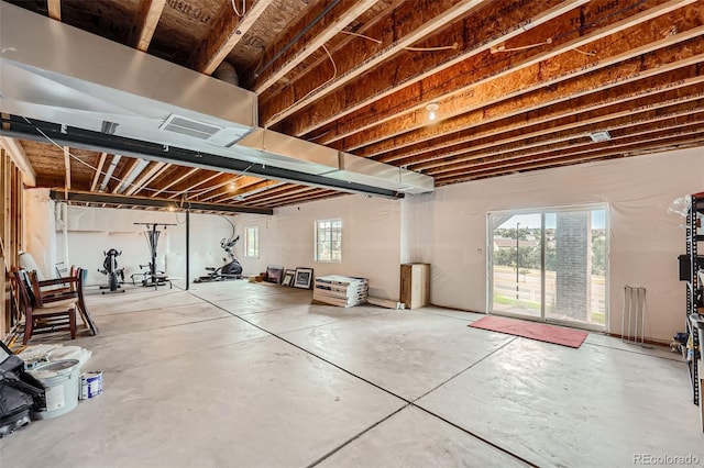 basement with a wealth of natural light