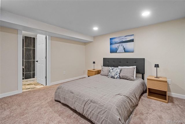 bedroom featuring carpet