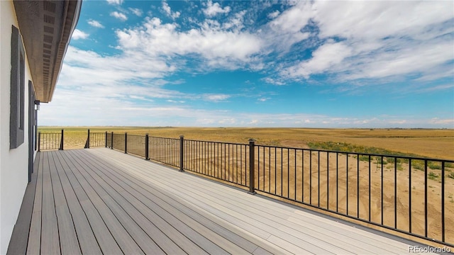 deck featuring a rural view