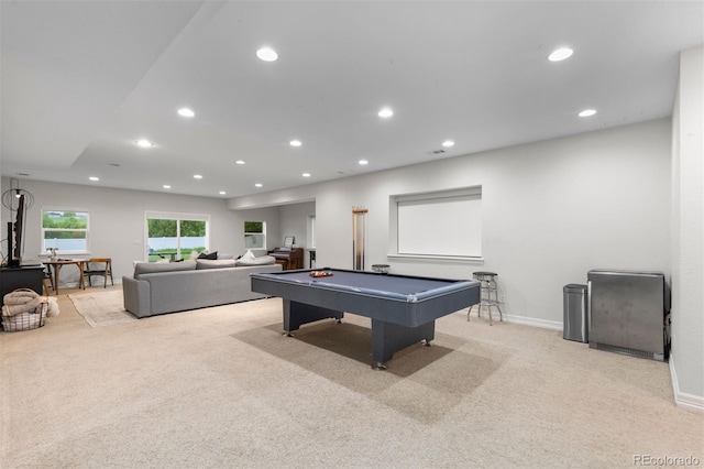 5653 Yank St, Arvada, CO 80002 - game room with carpet floors, pool table, recessed lighting, and baseboards