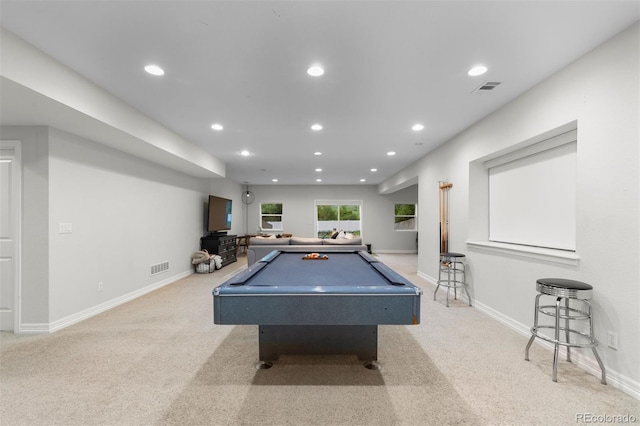 5653 Yank St, Arvada, CO 80002 - recreation room with billiards table, carpet flooring, recessed lighting, and baseboards