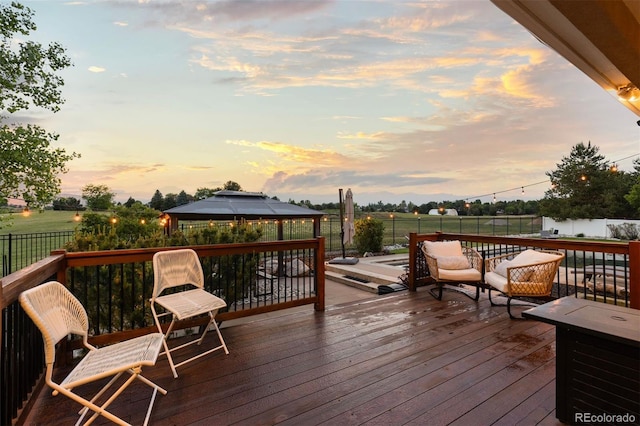 5653 Yank St, Arvada, CO 80002 - wooden terrace with a gazebo