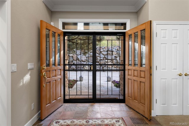 entrance foyer with ornamental molding