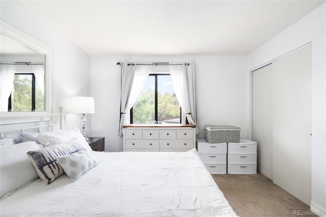 7780 W 38th Ave Unit 203, Wheat Ridge, CO 80033 - bedroom featuring carpet flooring, a textured ceiling, and a closet