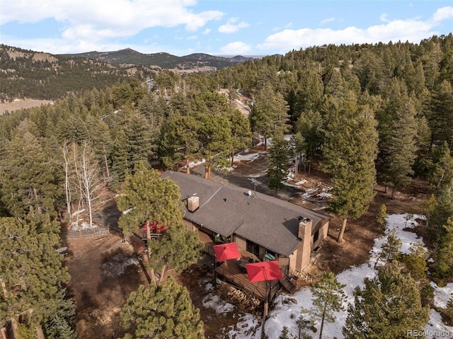 bird's eye view featuring a mountain view