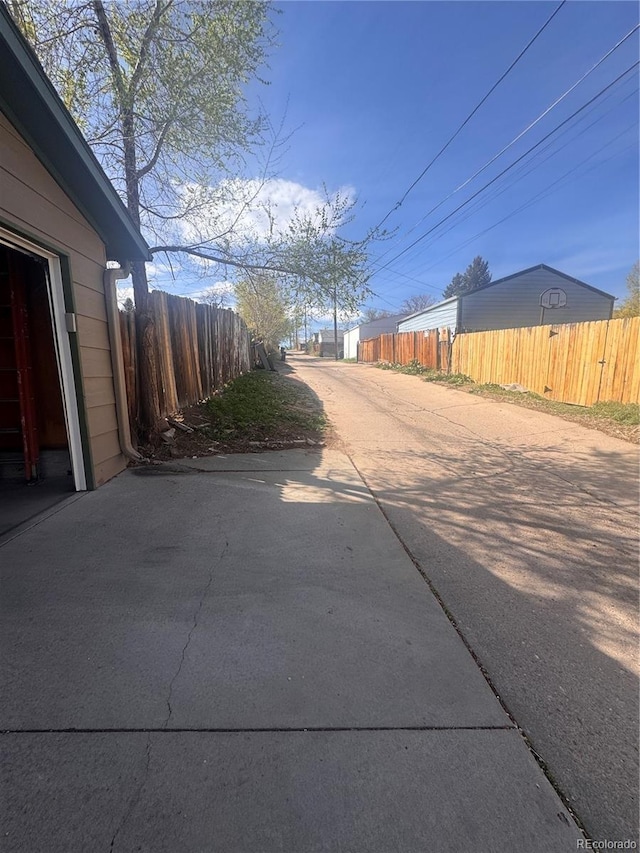 view of concrete alley
