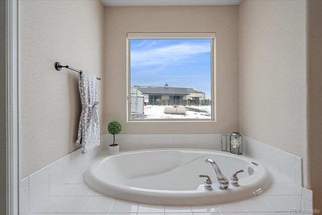 bathroom featuring a washtub