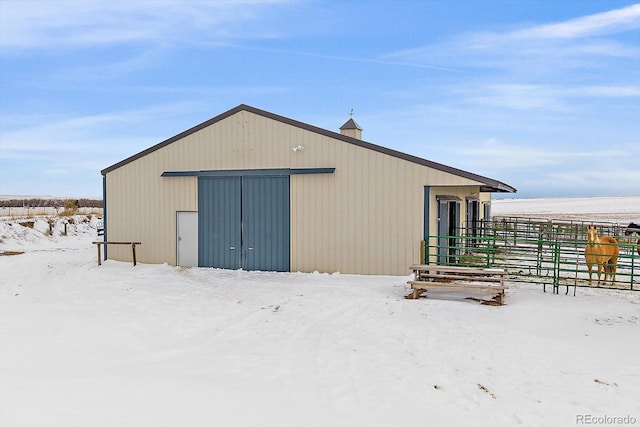 view of snow covered structure