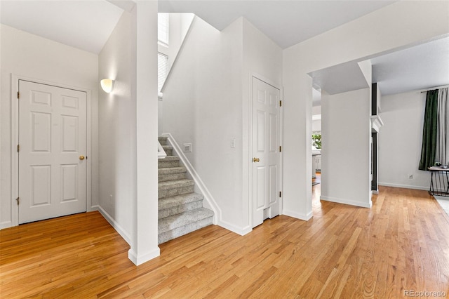 interior space with hardwood / wood-style flooring