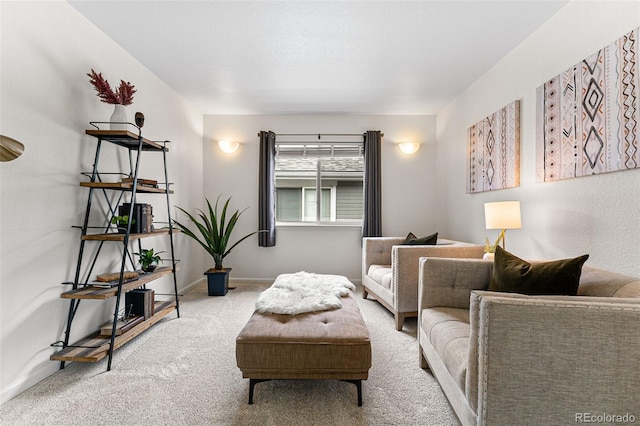 living room with carpet floors