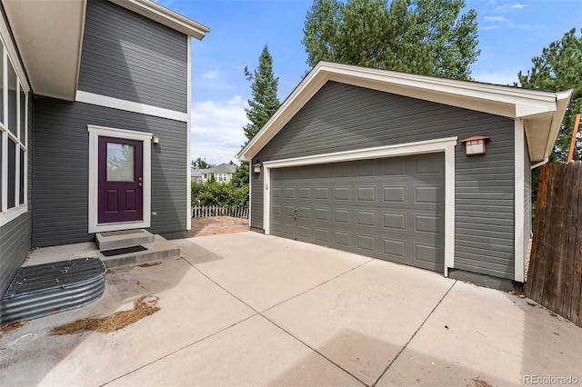 view of garage