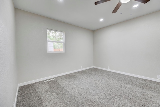 1216 Norwood Ave, Colorado Springs, CO 80905 - carpeted spare room featuring ceiling fan and recessed lighting