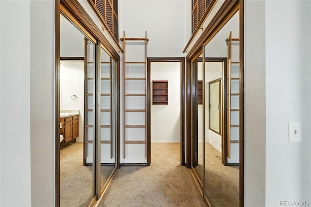 10102 W Ida Ave Unit 214, Littleton, CO 80127 - hallway with light colored carpet and baseboards