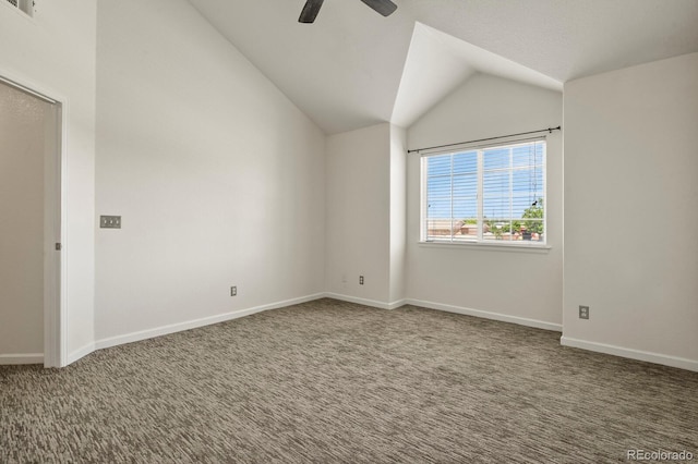 11085 Huron St Unit 1108, Northglenn, CO 80234 - bonus room with ceiling fan, vaulted ceiling, and carpet